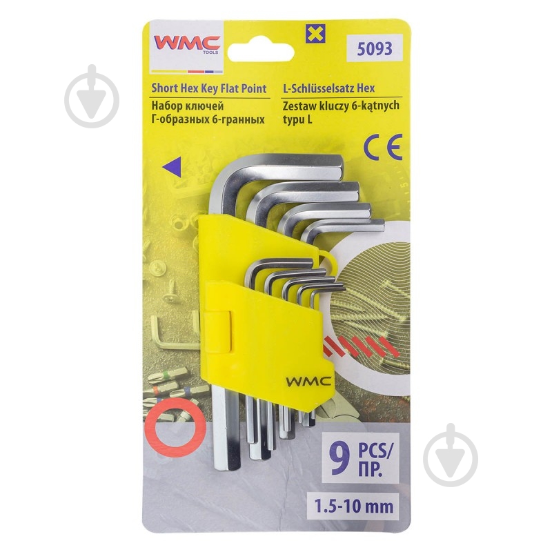Набор ключей WMC TOOLS Г-образных 6-гранных WT-5093 - фото 1 Набор ключей WMC TOOLS Г-образных 6-гранных WT-5093 - фото 1