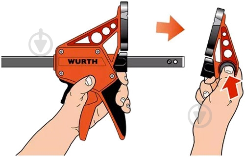Струбцина WURTH одноручная 150MM 0714662150 - фото 4