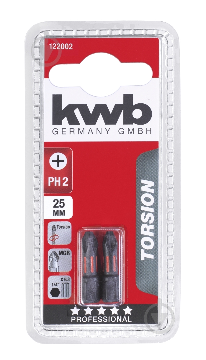 Бита KWB PH2x25 мм 2 шт. 122002 - фото 2