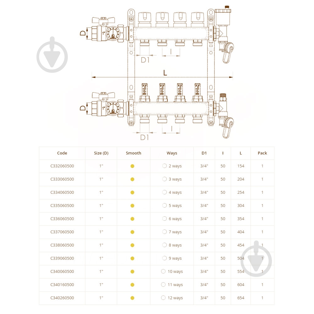 Коллектор Bianchi C335060500 в сборе 1 x 5 x 3/4 НР - фото 3 Коллектор Bianchi C335060500 в сборе 1 x 5 x 3/4 НР - фото 3