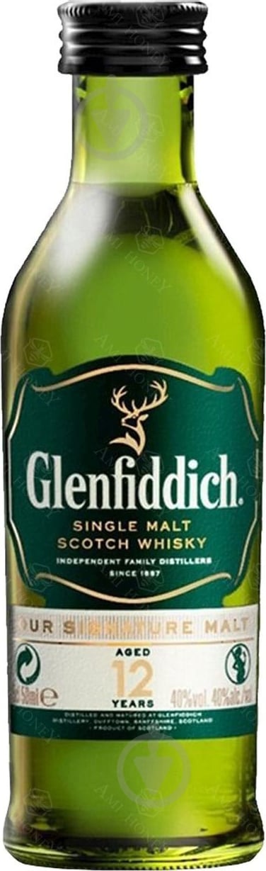Віскі Glenfiddich односолодовий 12 yo 0,05 л - фото 1