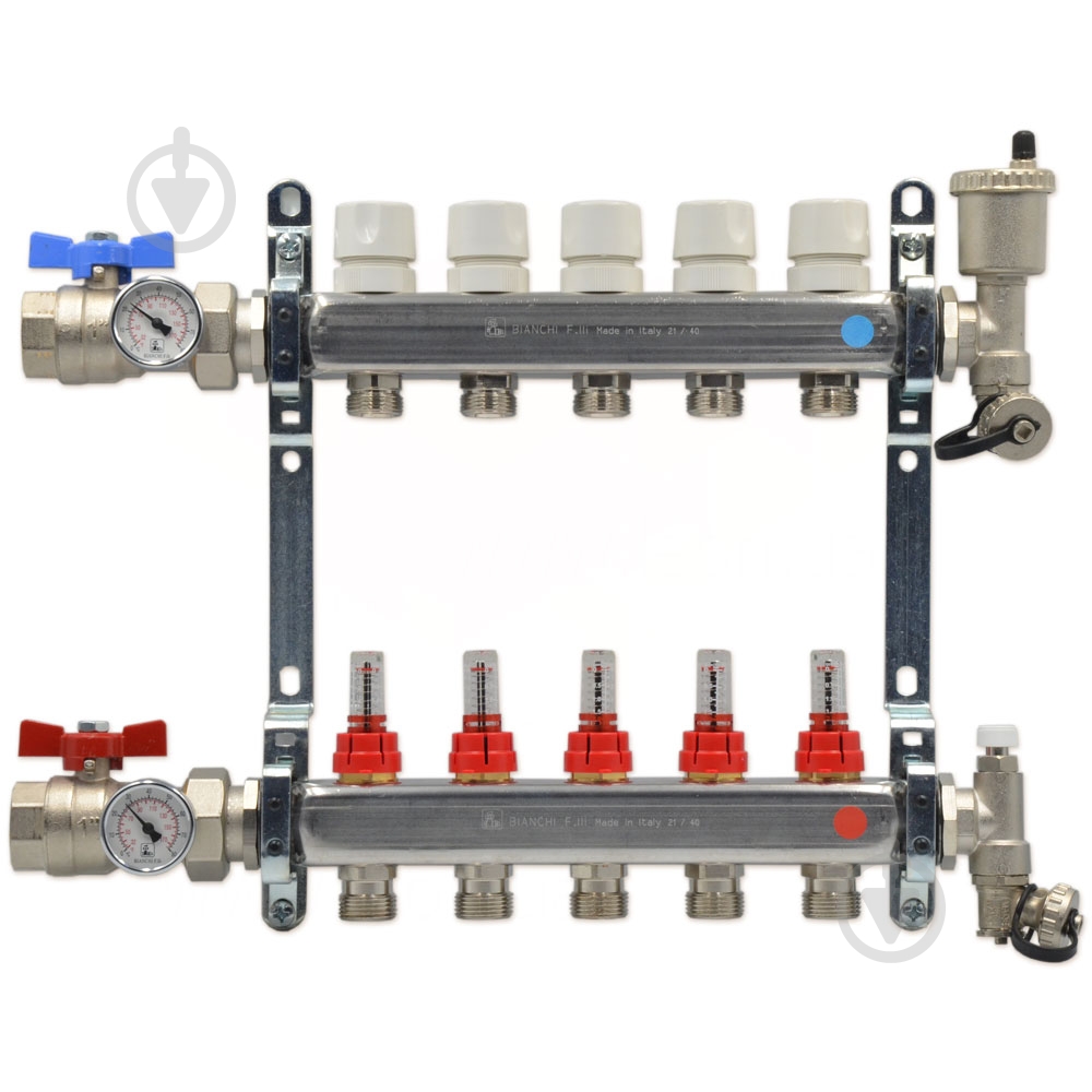 Коллектор Bianchi A345A6050A (НЕРЖАВОЙКА) в сборе с расходомерами 1 x 5 x 3/4 ЗР L=441 мм - фото 1 Коллектор Bianchi A345A6050A (НЕРЖАВОЙКА) в сборе с расходомерами 1 x 5 x 3/4 ЗР L=441 мм - фото 1