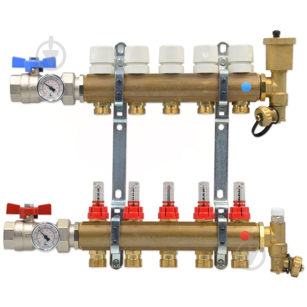 Коллектор Bianchi C348A60500 в сборе с расходомерами 1" x 8 x 3/4" НР - фото 1 Коллектор Bianchi C348A60500 в сборе с расходомерами 1" x 8 x 3/4" НР - фото 1