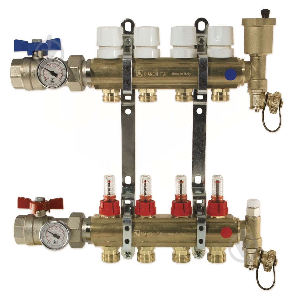 Коллектор Bianchi C344A60500 в сборе с расходомерами 1" x 4 x 3/4" НР - фото 1 Коллектор Bianchi C344A60500 в сборе с расходомерами 1" x 4 x 3/4" НР - фото 1
