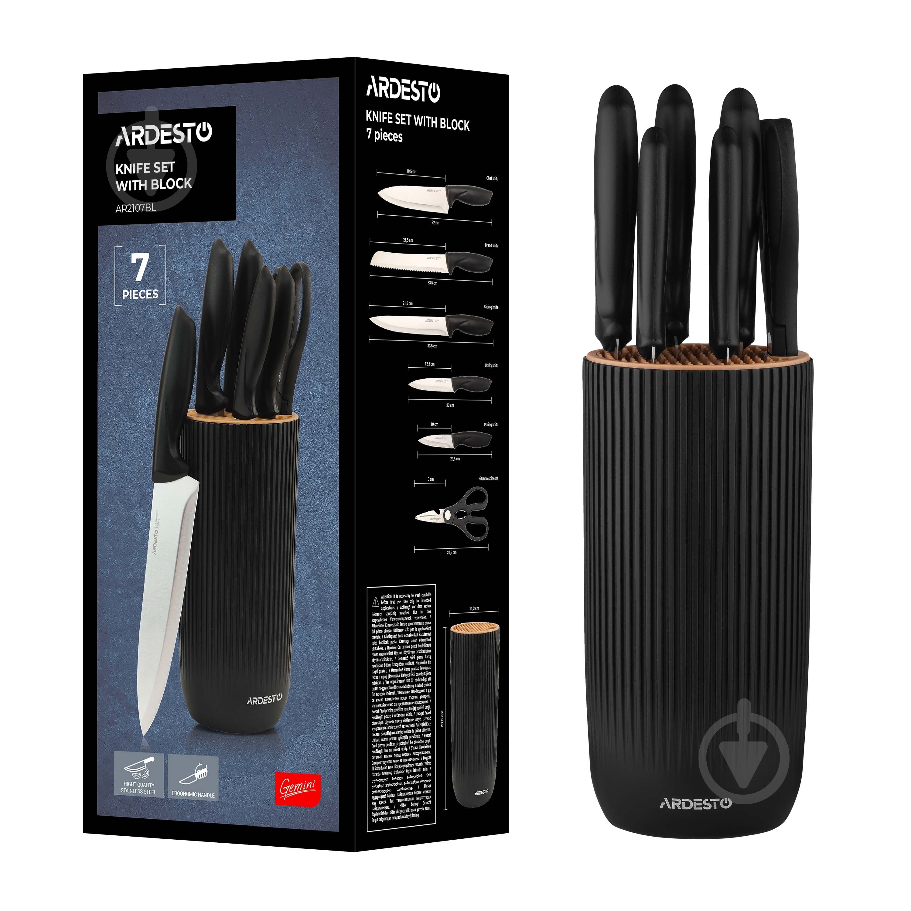 Набор ножей в колоде Ardesto Gemini 7 предметов AR2107BL - фото 12