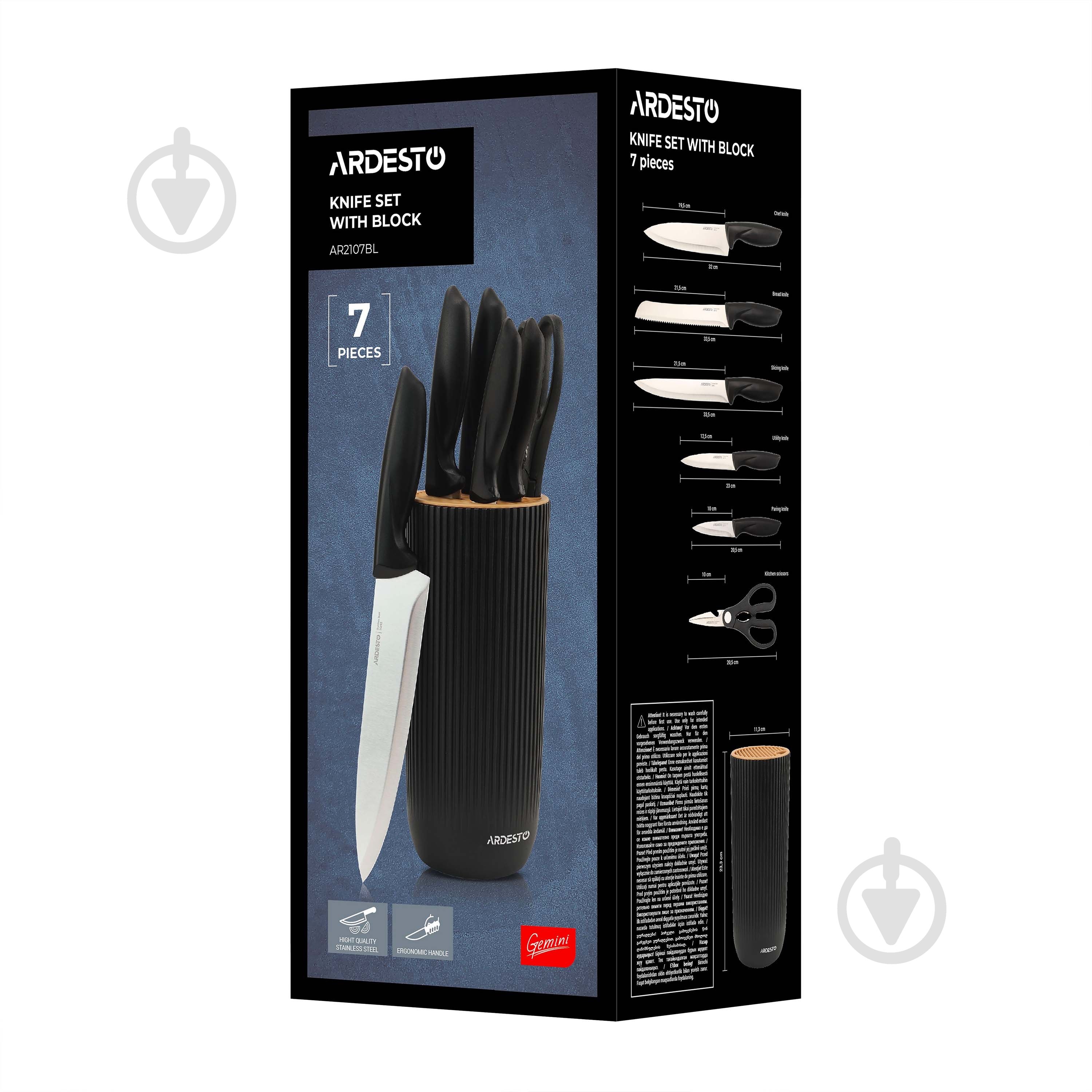 Набор ножей в колоде Ardesto Gemini 7 предметов AR2107BL - фото 13