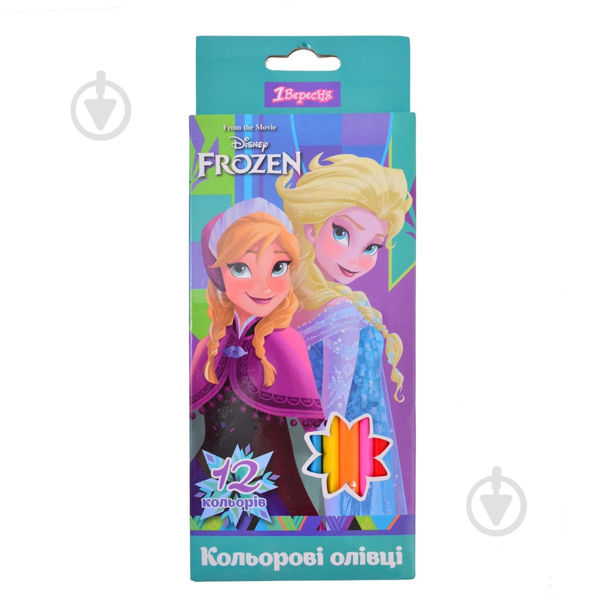 Олівці кольорові Frozen 12 шт. 290539 1 вересня - фото 1