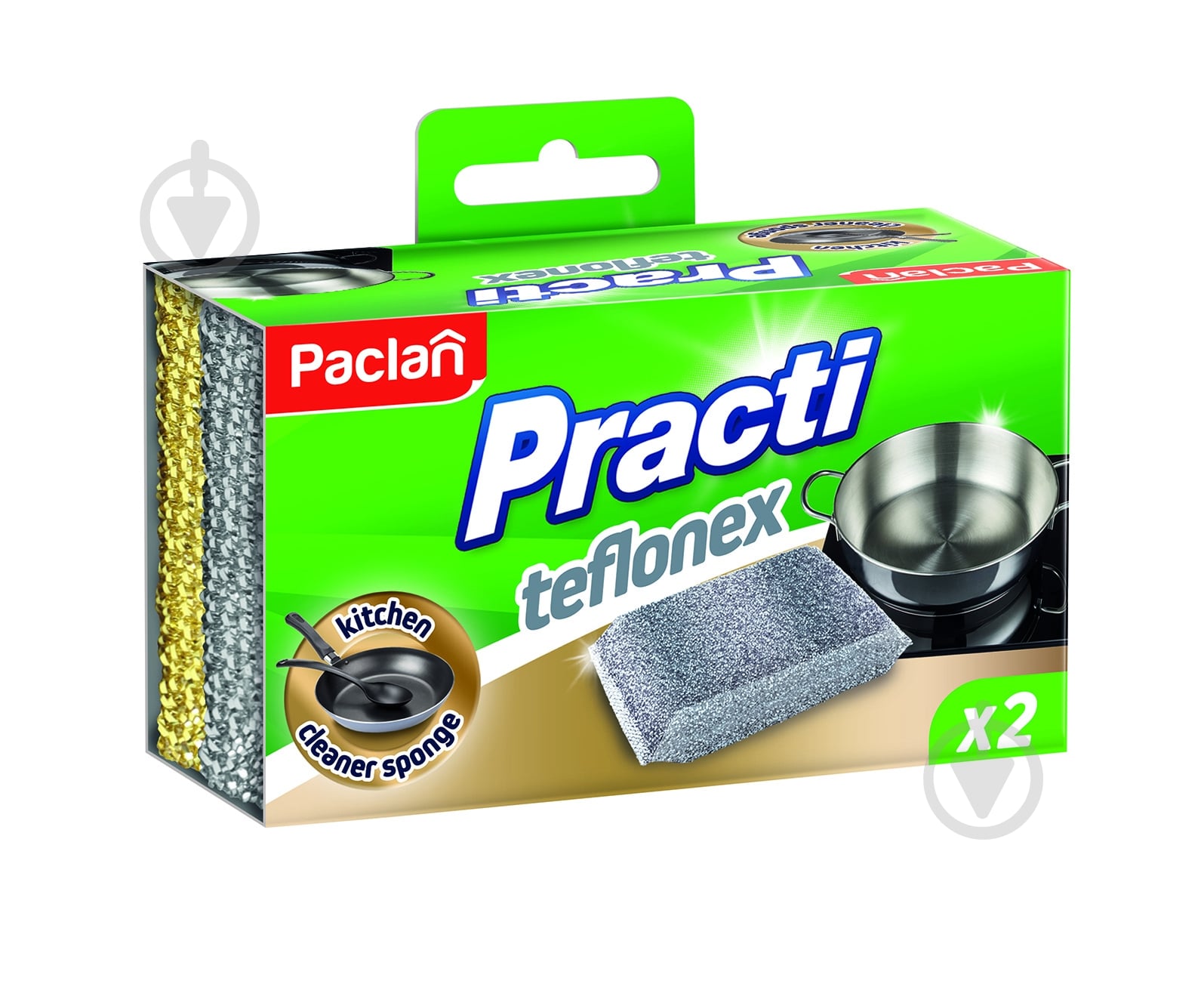 Губка для тефлонового покрытия Paclan Teflonex 2 шт. - фото 1