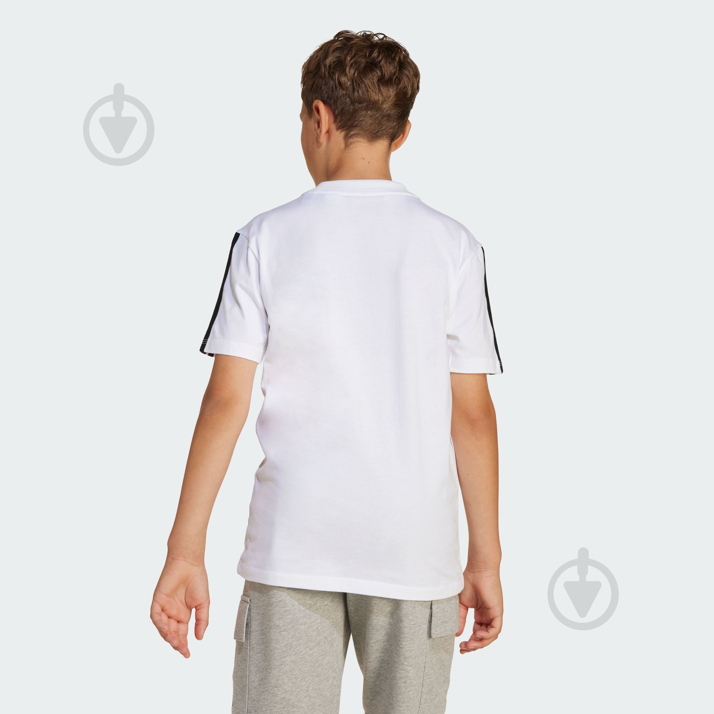 Футболка Adidas J 3S TEE 160 JD6488 р.152 белый - фото 2
