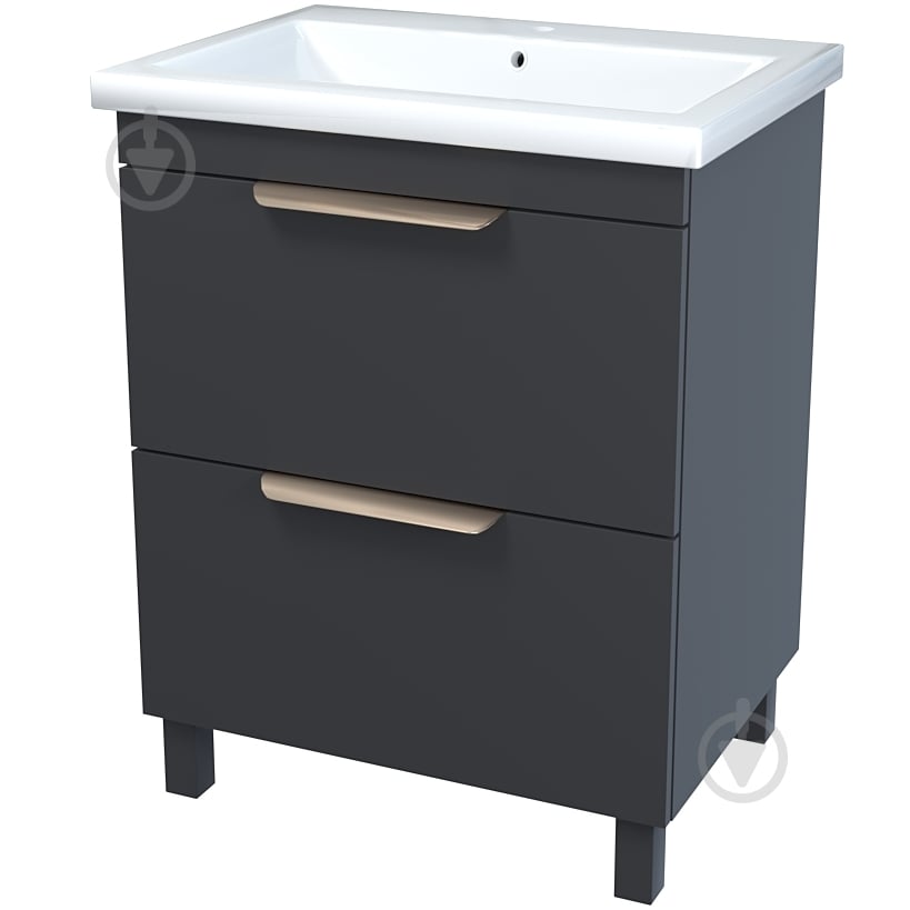Тумба на ножках Сансервіс "Каталония-50" с умывальником"Сомо 50" серый мат - фото 1