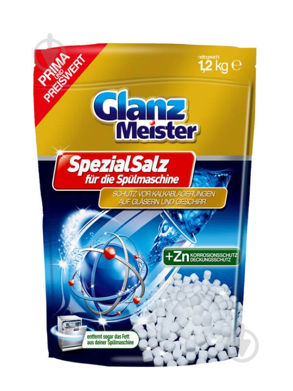 Сіль для посудомийних машин GLANZ MEISTER 0421-2102 1,2 кг - фото 1