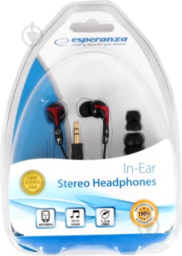 Наушники Esperanza EH123 black/red In-Ear - фото 4