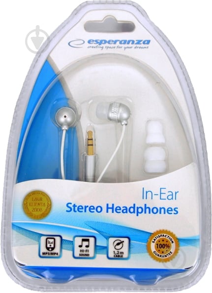 Наушники Esperanza EH126 white In-Ear - фото 2 Наушники Esperanza EH126 white In-Ear - фото 2