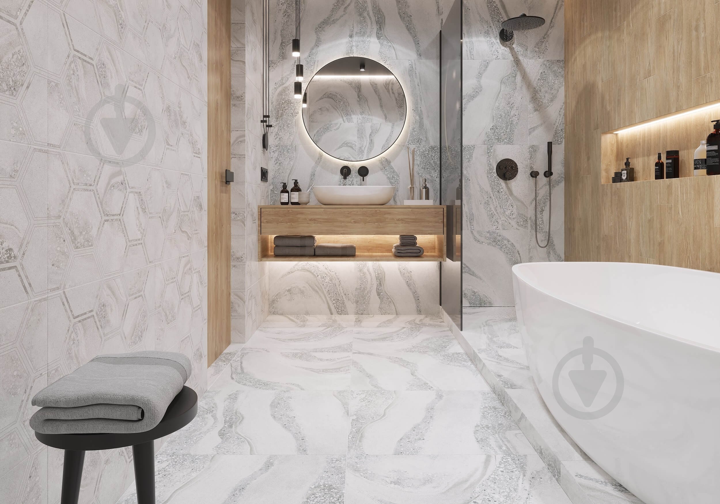 Плитка Golden Tile Fusion grey 112П8 60х60 см - фото 2