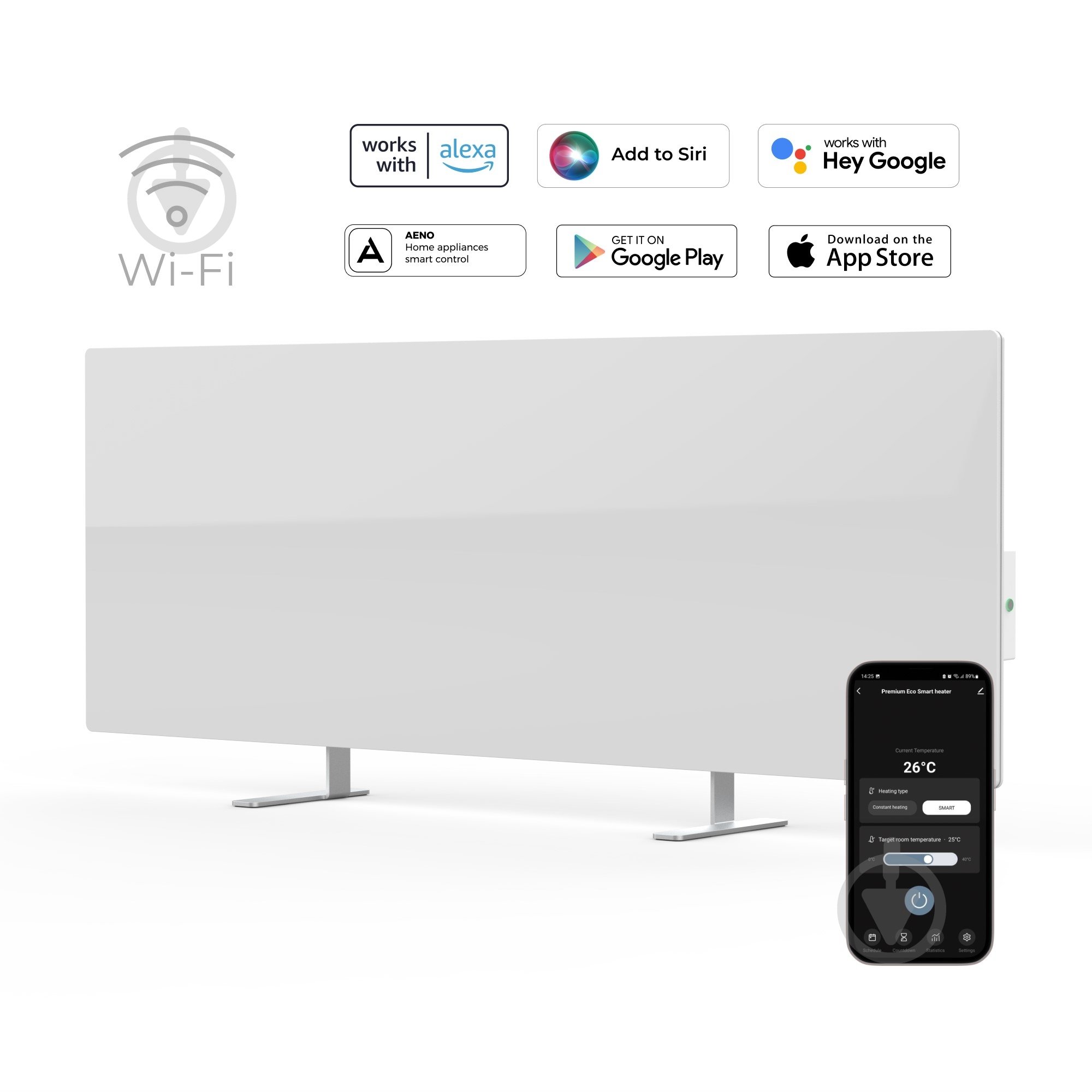 Панель тепловая AENO Premium Eco Smart GH1S White (700 Вт) - фото 1 Панель тепловая AENO Premium Eco Smart GH1S White (700 Вт) - фото 1