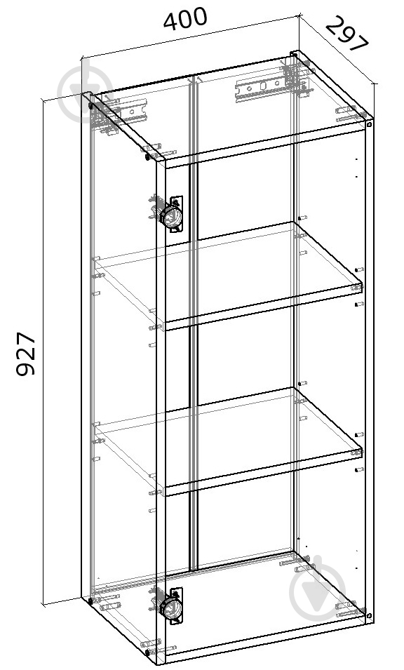 Шкаф верхний Грейд распашной 400x927x300 мм белый - фото 2 Шкаф верхний Грейд распашной 400x927x300 мм белый - фото 2