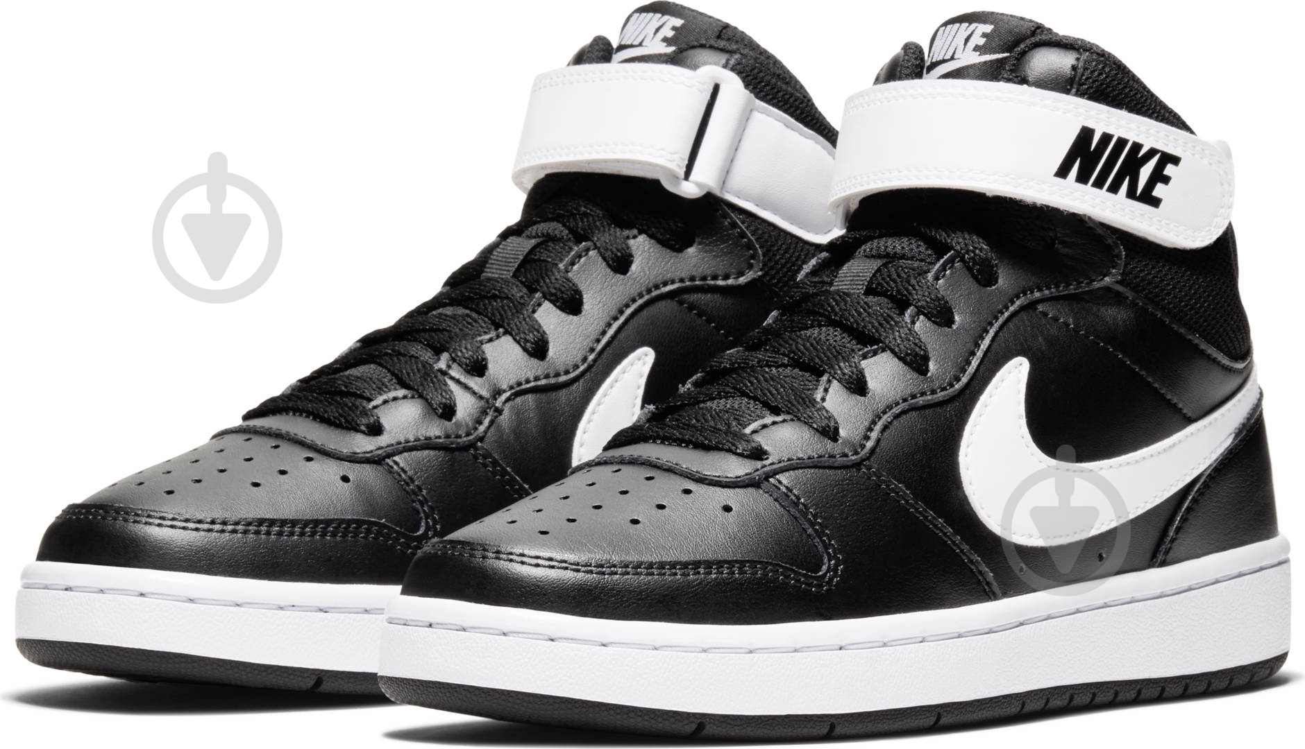 Кроссовки детские демисезонные Nike COURT BOROUGH MID 2 (GS) CD7782-010 р.37,5 черные - фото 1