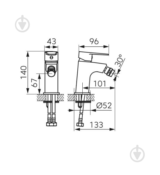 Смеситель для биде Ferro RENNTO хром BNT6 - фото 1