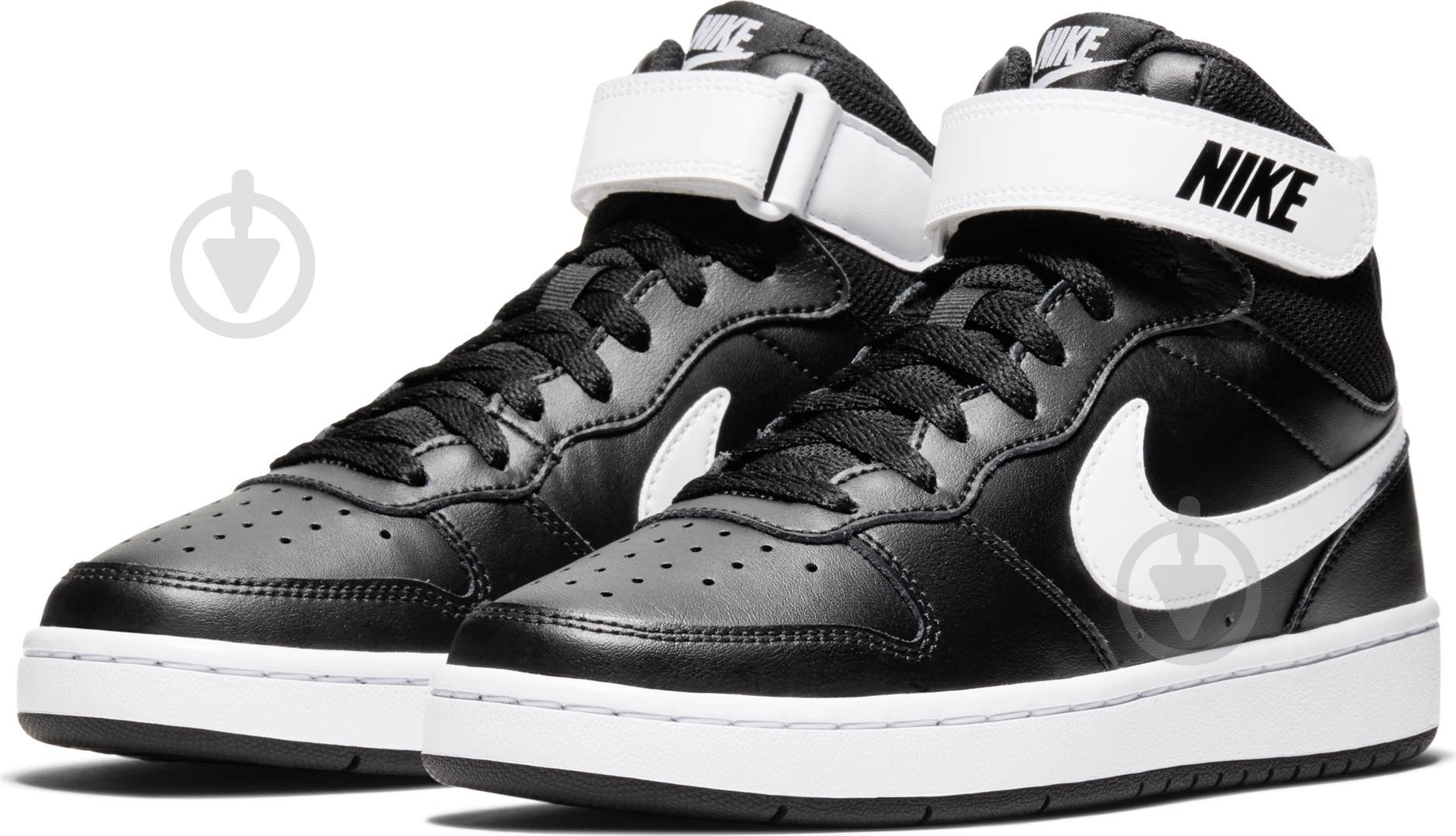 Кроссовки детские демисезонные Nike COURT BOROUGH MID 2 (GS) CD7782-010 р.38,5 черные - фото 1