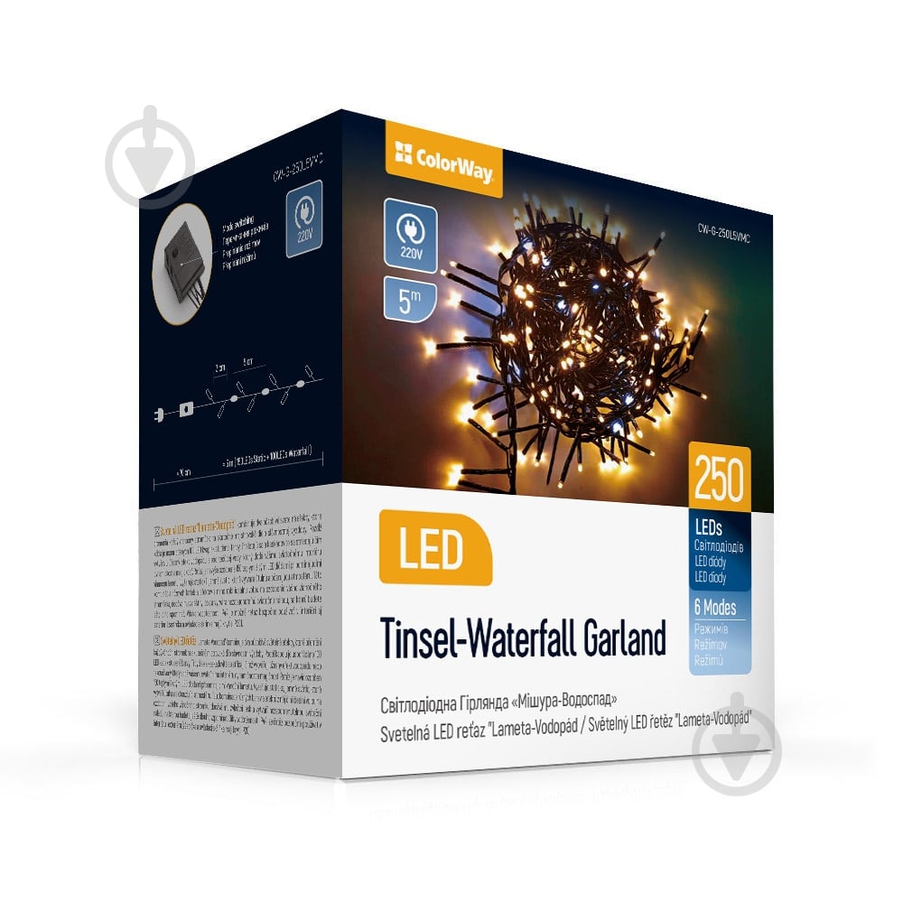 Гірлянда світлодіодна ColorWay світлодіодна (LED) 250 ламп 5 м (CW-G-250L5VMC) - фото 1