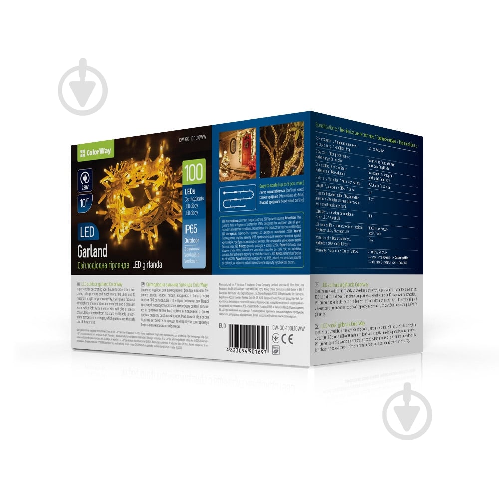 Гірлянда ColorWay світлодіодна (LED) 100 ламп 10 м (CW-GO-100L10WW) - фото 1 Гірлянда ColorWay світлодіодна (LED) 100 ламп 10 м (CW-GO-100L10WW) - фото 1