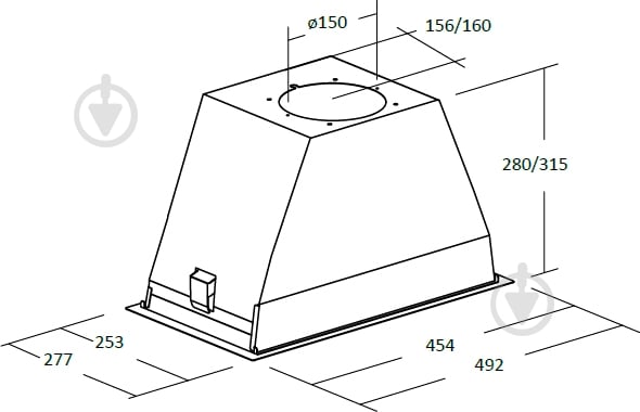 Вытяжка Cata GL 45 X/B - фото 8