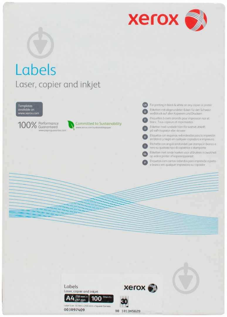 Наклейка Xerox А4/30 100 листов 003R97409 - фото 1