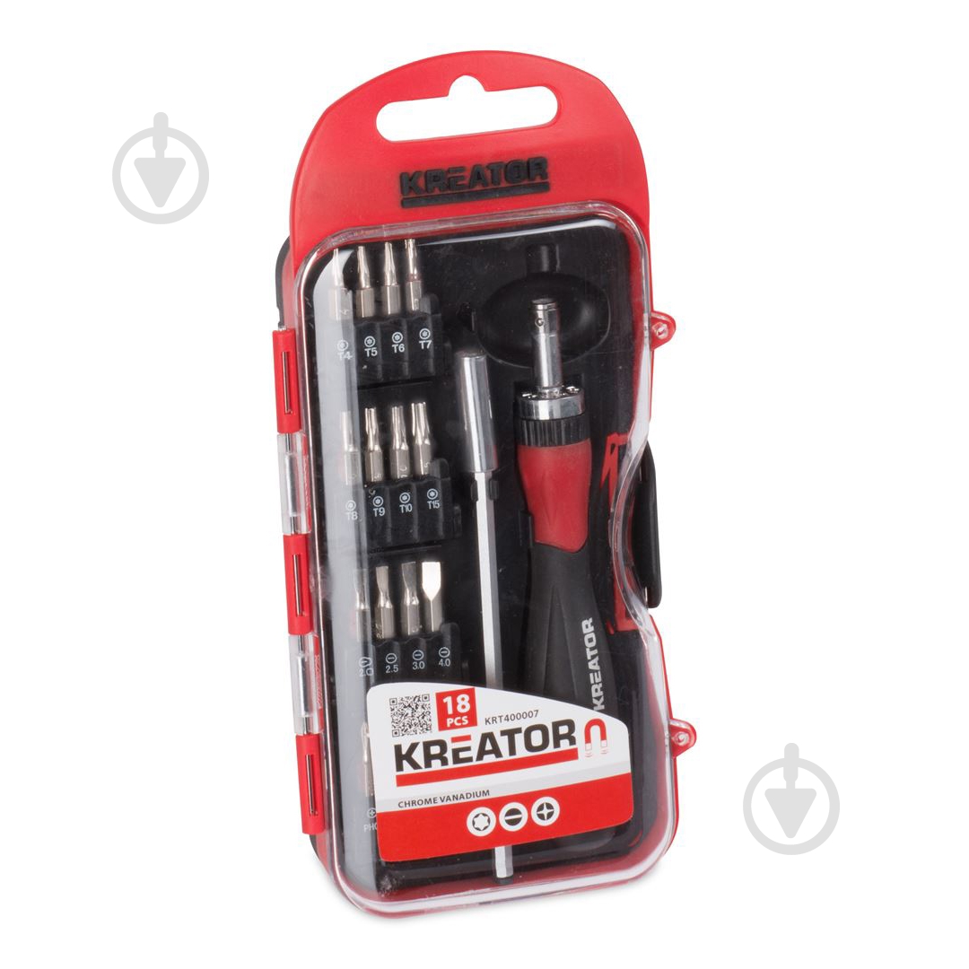 Набор отверток Kreator с трещоткой 18 шт. KRT400007 - фото 1 Набор отверток Kreator с трещоткой 18 шт. KRT400007 - фото 1