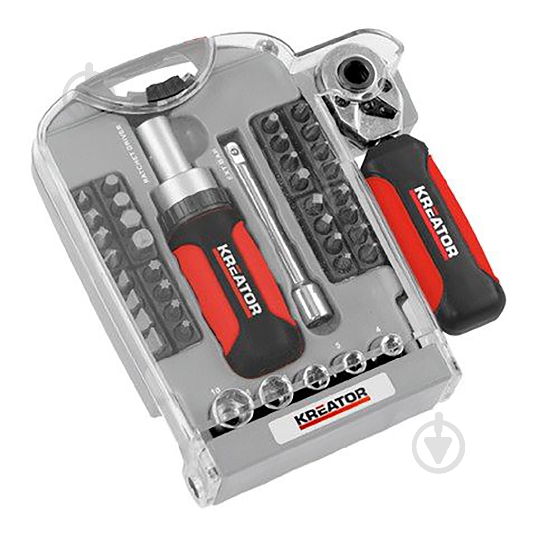 Набір викруток та головок Kreator з тріскачкою 40 шт. KRT064610 - фото 1