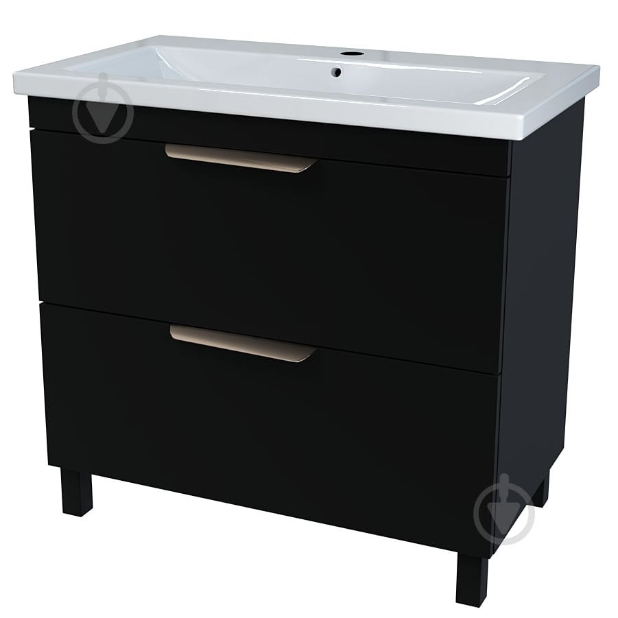 Тумба на ножках Сансервіс "Каталония-80" с умывальником"Сомо 80" черный мат - фото 1