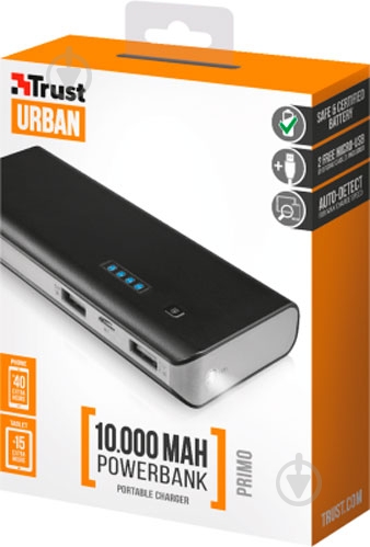 Повербанк Trust Primo 10000 mAh black (21149) - фото 8