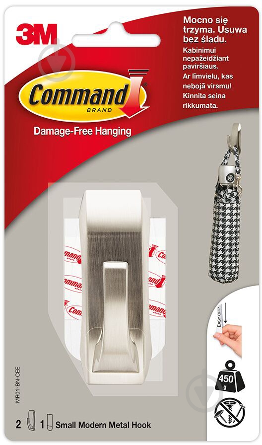 Металлический крючок Command Modern малый MR01-BN - фото 1