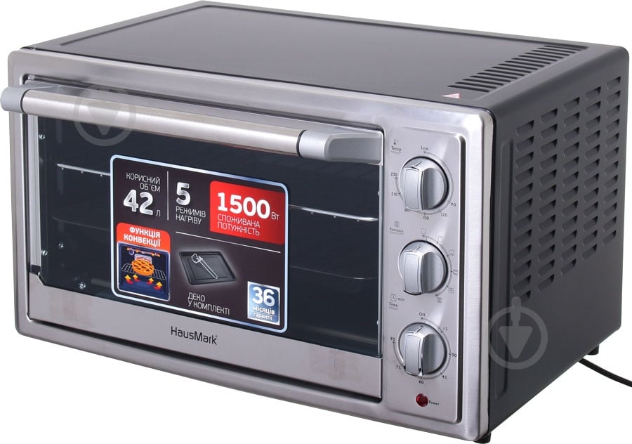 Электрическая печь HausMark EOI-4215IX - фото 1 Электрическая печь HausMark EOI-4215IX - фото 1