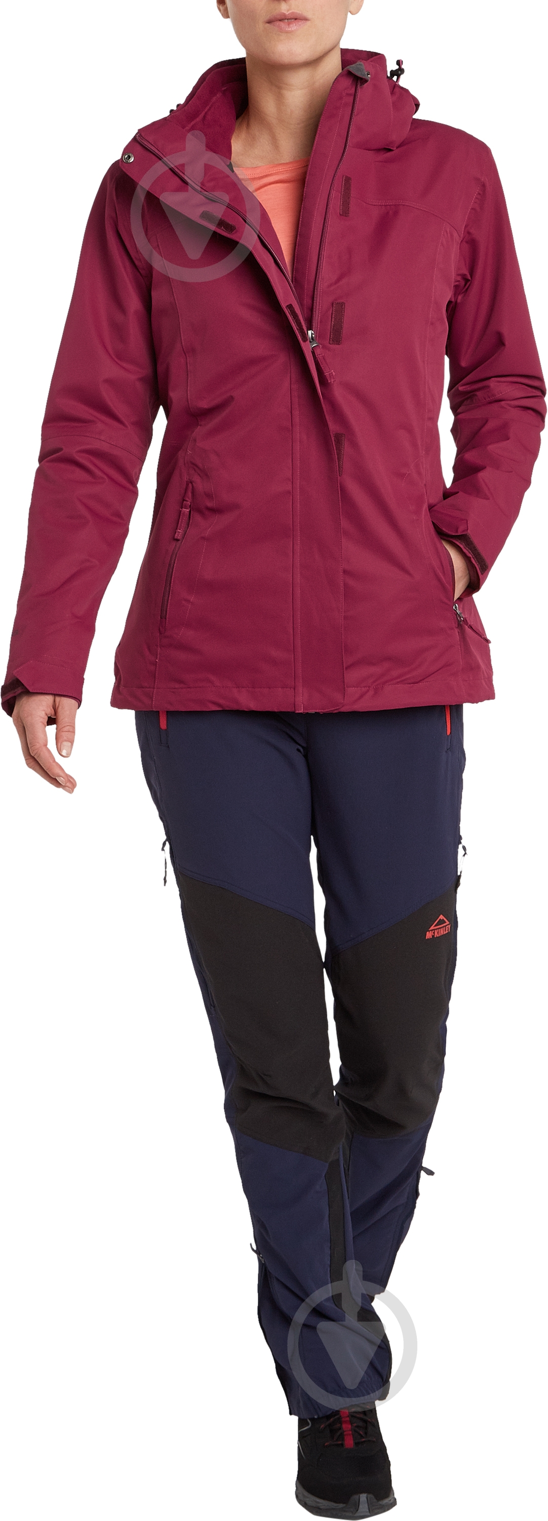 Куртка женская демисезонная McKinley Terang 3:1 II wms 280807-904290 р.XXS бордовая - фото 1