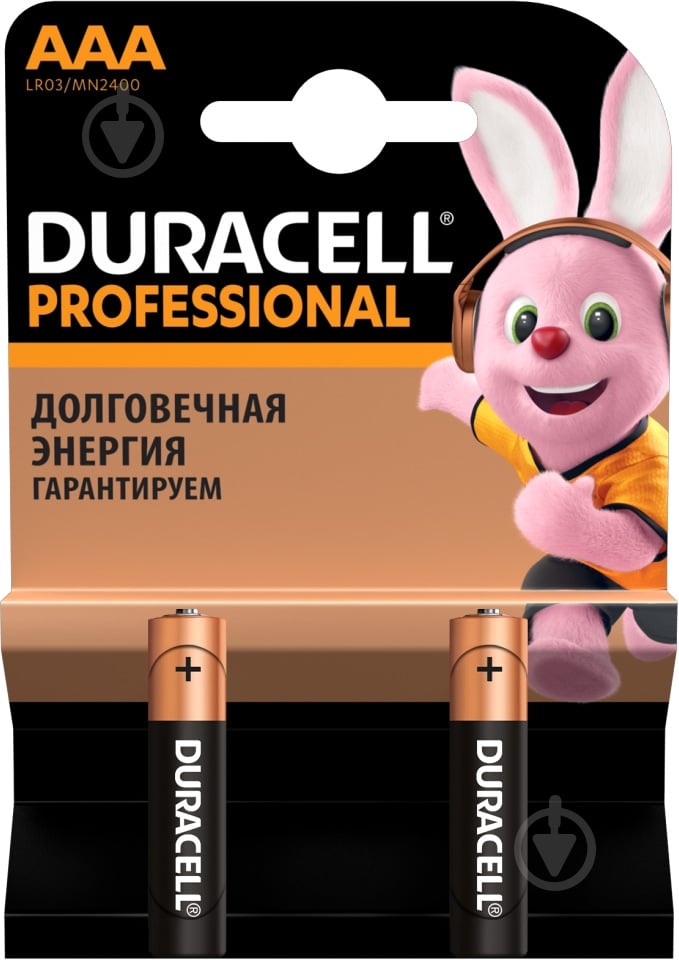 Батарейки Duracell Professional AAA (мізинчикові) 2 шт. (81578679) - фото 1