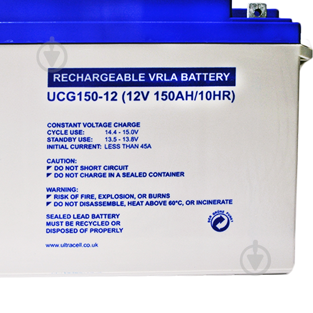 Аккумулятор Ultracell UCG150-12, 12В, 150Ач 1571668841124 - фото 2