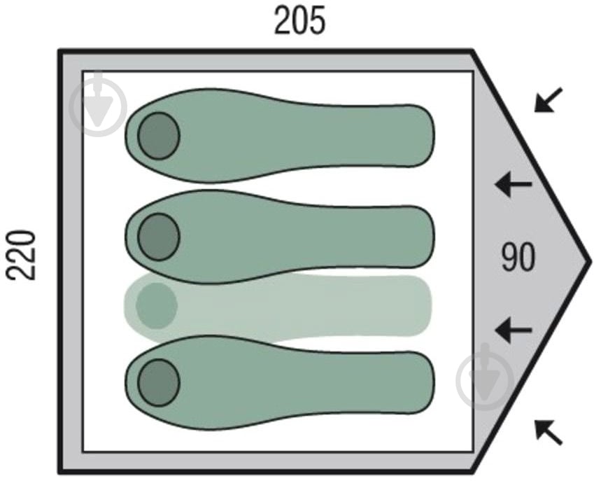 Палатка Pinguin Serac 3 Green PNG 133 - фото 2