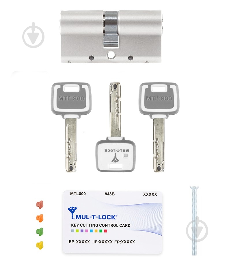 Цилиндр Mul-T-Lock MTL800/MT5+ 40x60 ключ-ключ 100 мм никель сатин - фото 8