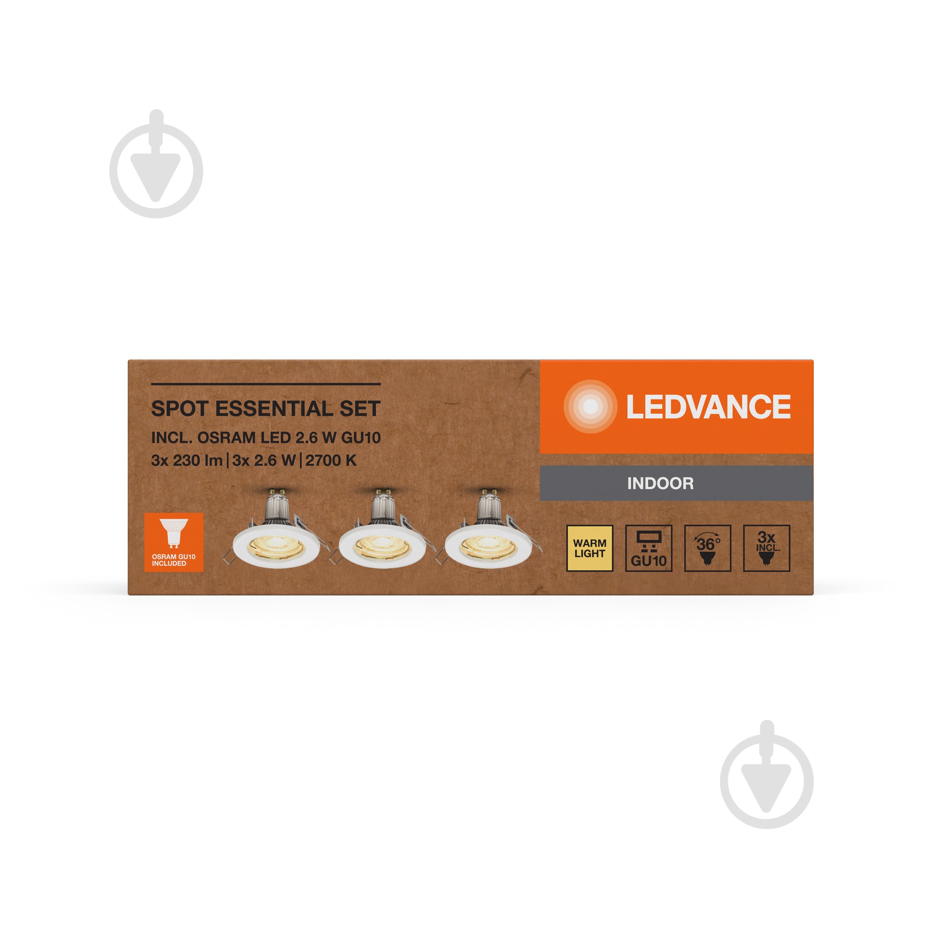 Світильник точковий Ledvance Spot Essential 3 x 2,6 Вт GU10 2700 К білий - фото 10