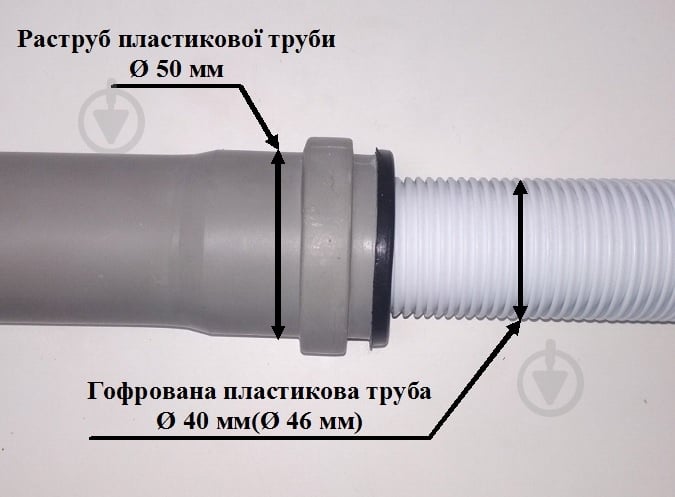Редукция канализационная Water-Gum уплотнительная резиновая d50/46 - фото 2
