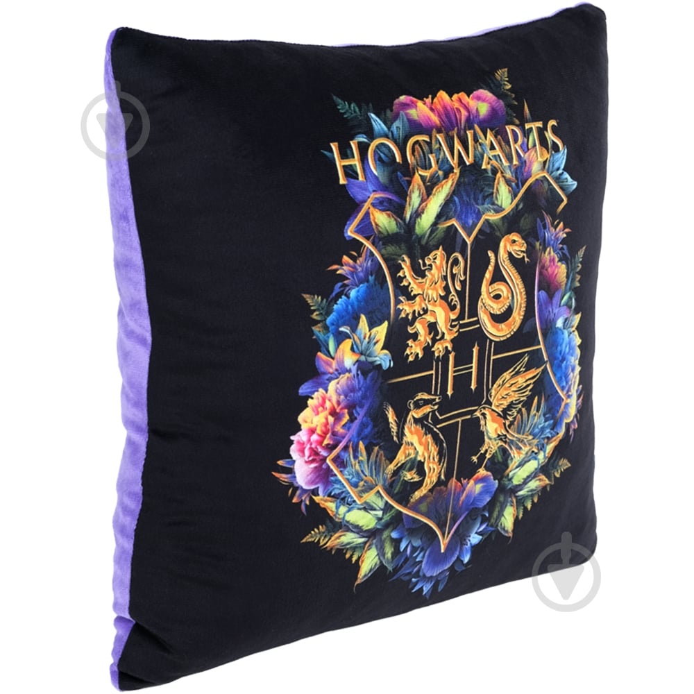 Подушка декоративна WP Merchandise Harry Potter Collection квіти Гоґвардс різнокольоровий принт FRMPILLOW24BKHA03 - фото 3