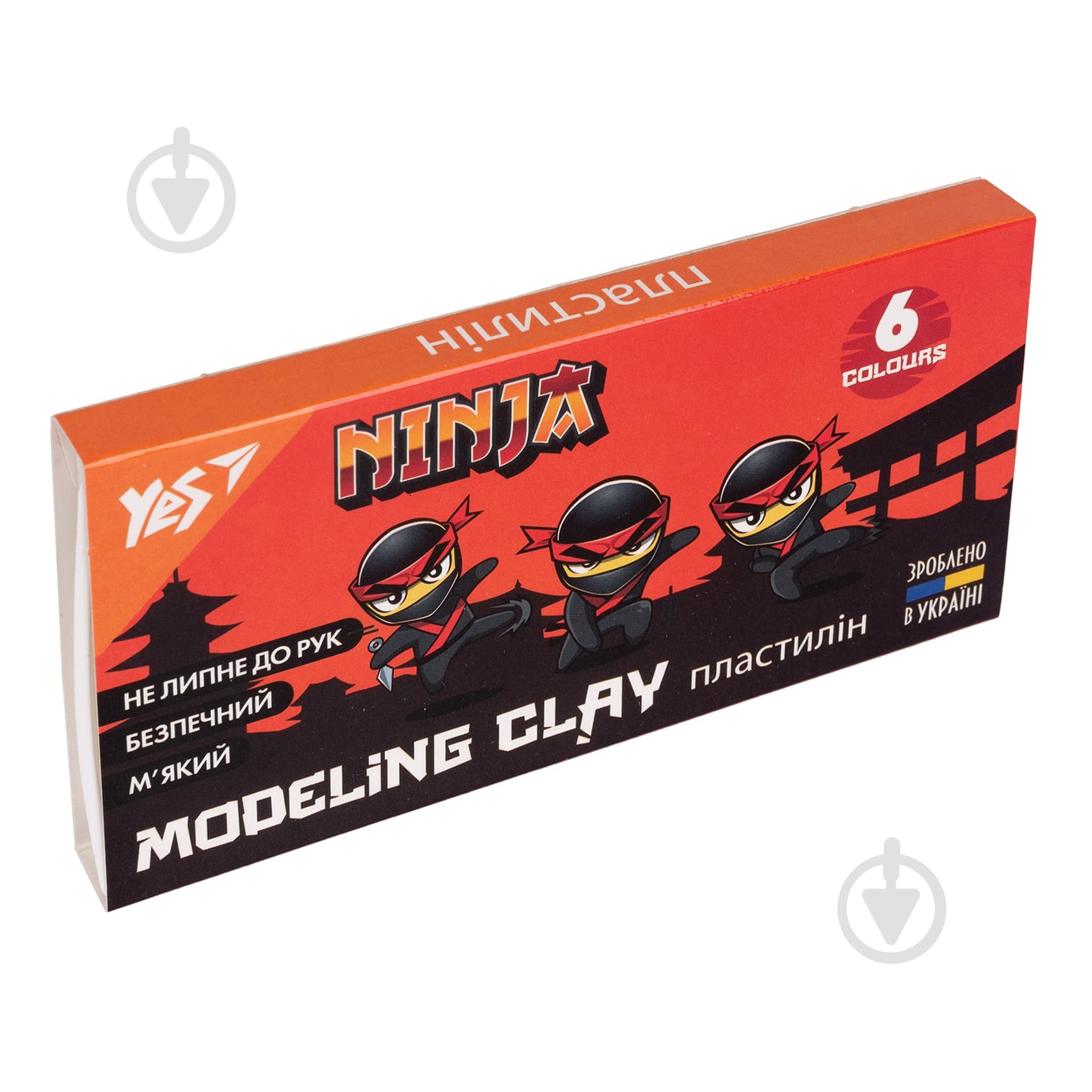 Пластилин Ninja 6 цветов 120 г YES - фото 1 Пластилин Ninja 6 цветов 120 г YES - фото 1