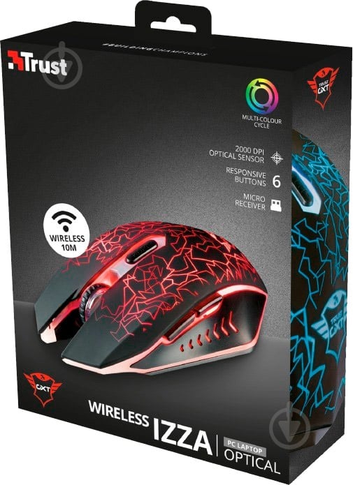 Миша Trust GXT 107 Izza Wireless Optical Gaming black (23214) - фото 5