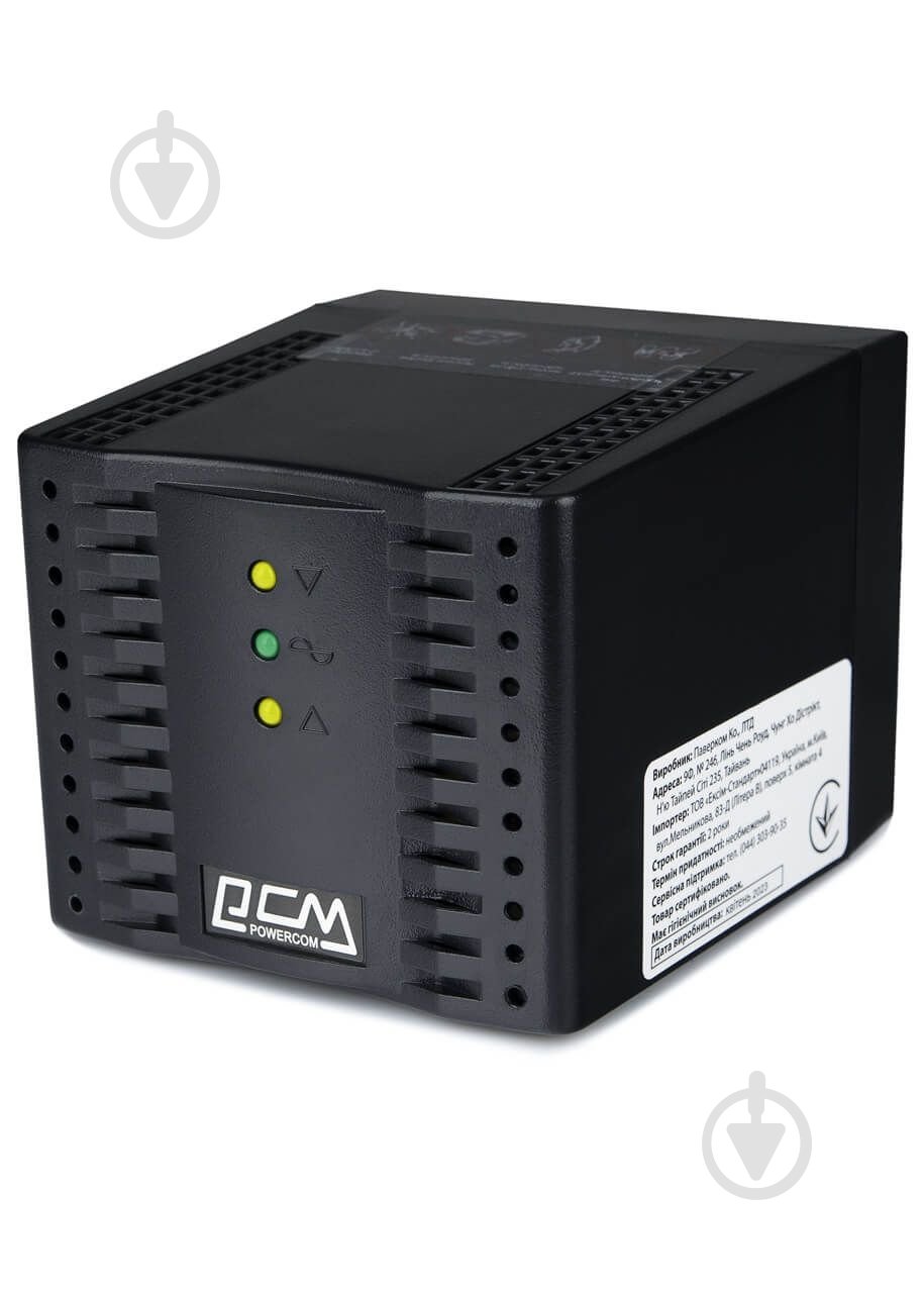 Стабілізатор напруги Powercom TCA-1200 Black - фото 3