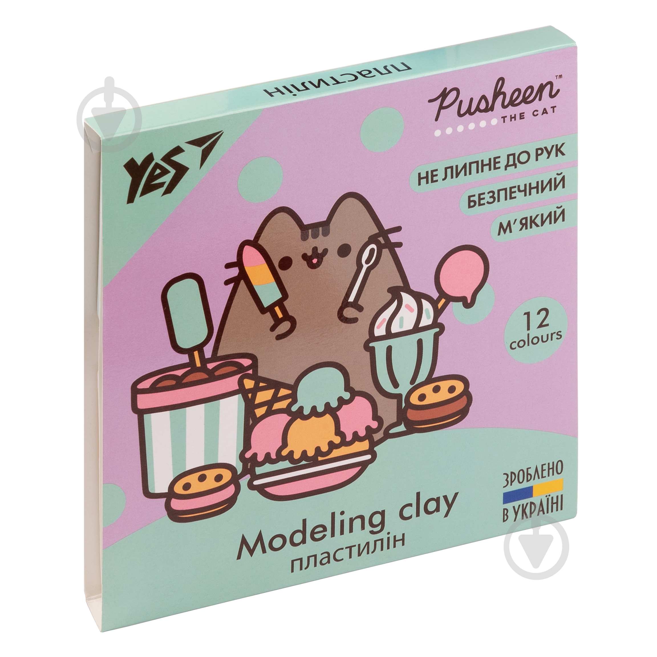 Пластилін Pusheen 12 кольорів 240 г YES - фото 1 Пластилін Pusheen 12 кольорів 240 г YES - фото 1