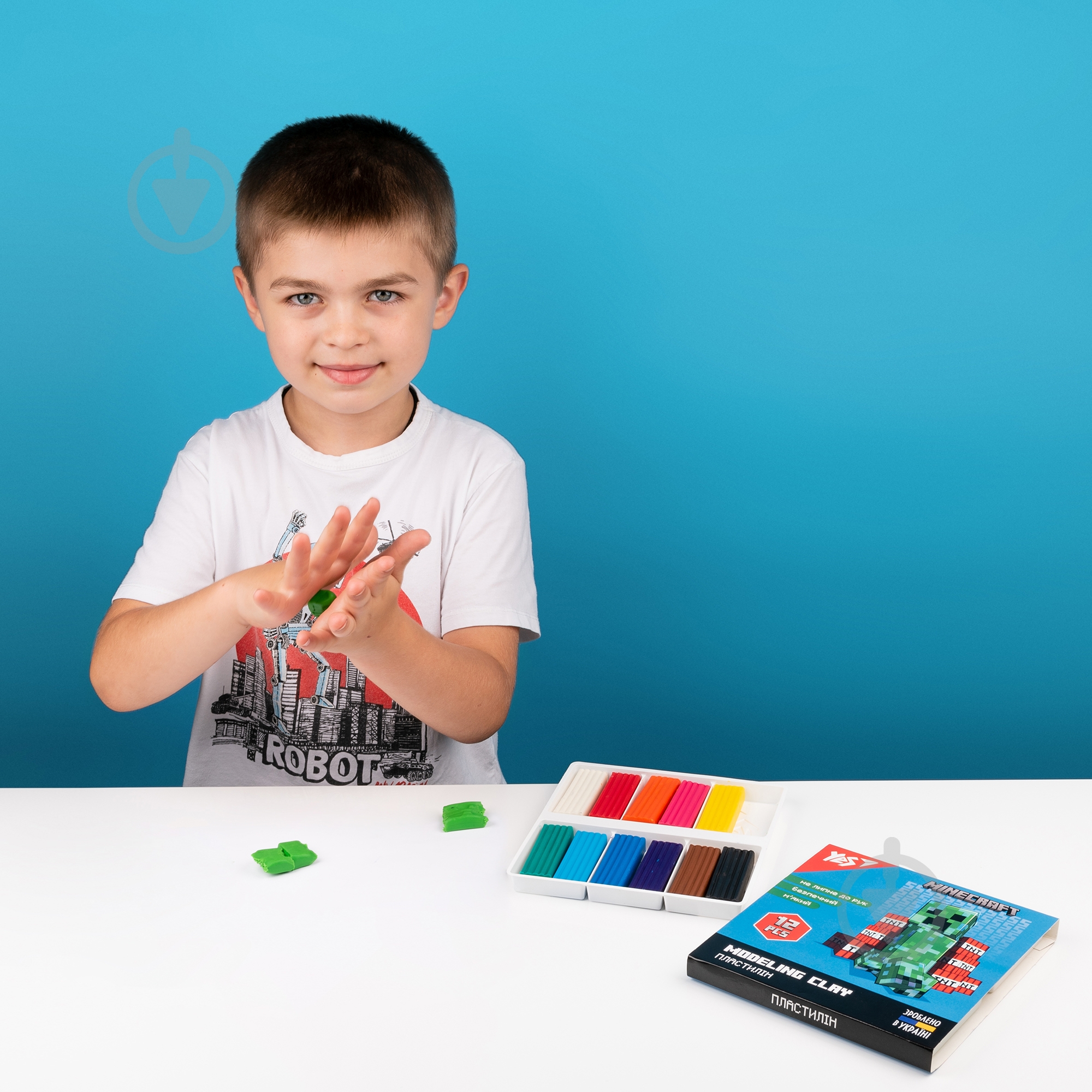 Пластилин Minecraft 12 цветов 240 г YES - фото 3