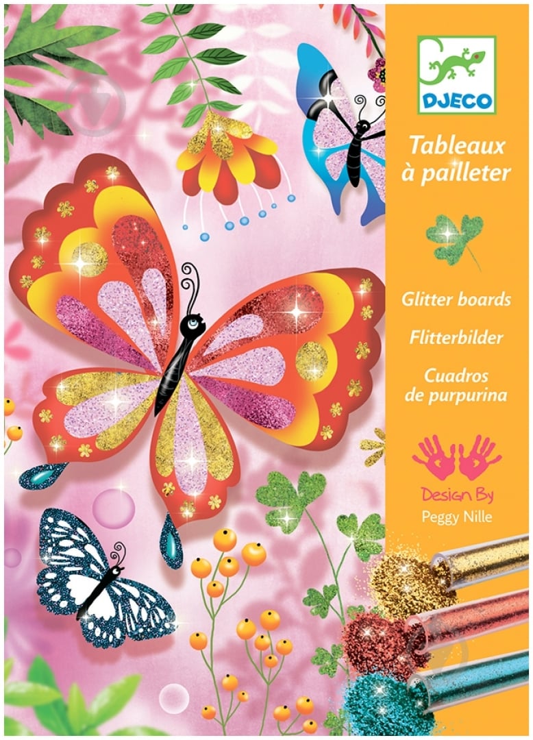 Набор для рисования Djeco блестками Блестящие бабочки DJ09503 - фото 1