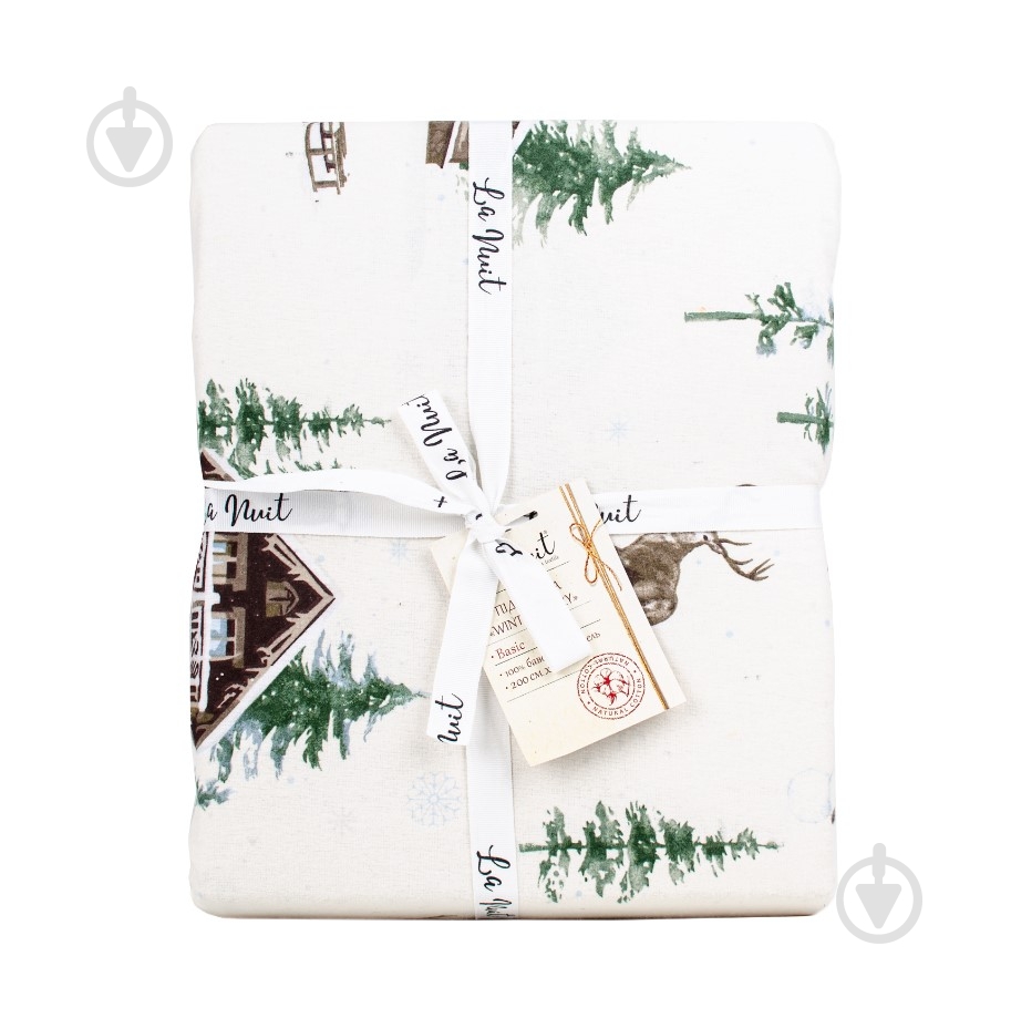 Пододеяльник фланель Winter Story 200x220 см белый с рисунком La Nuit - фото 1 Пододеяльник фланель Winter Story 200x220 см белый с рисунком La Nuit - фото 1