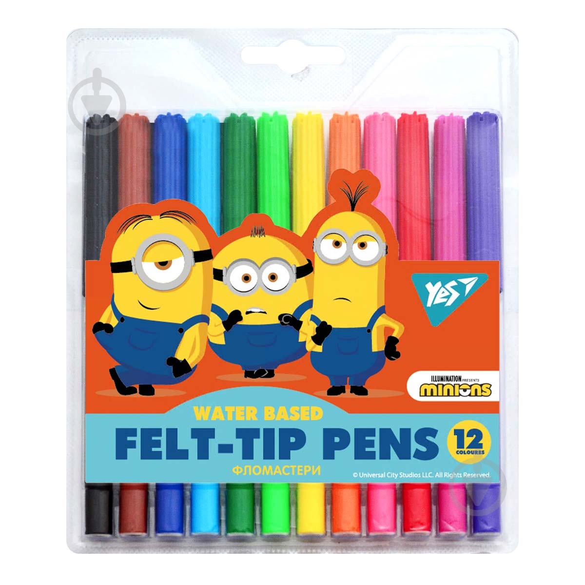 Фломастеры 12 цветов Minions YES - фото 1