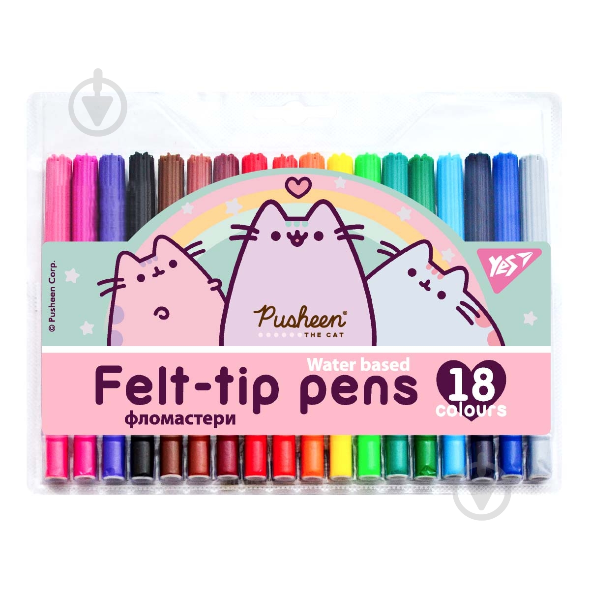 Фломастеры 18 цветов Pusheen YES - фото 1